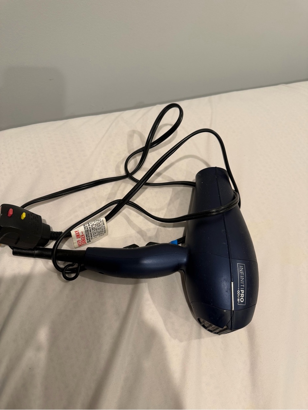 Infiniti Pro Dark Blue Travel Hair Dryer with Folding Handle